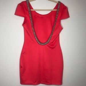 XTAREN Coral Mini Dress with low back | L